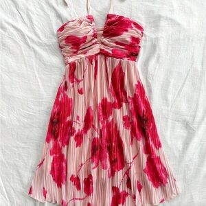 Pink & Fuchsia Pleated Floral Sundress